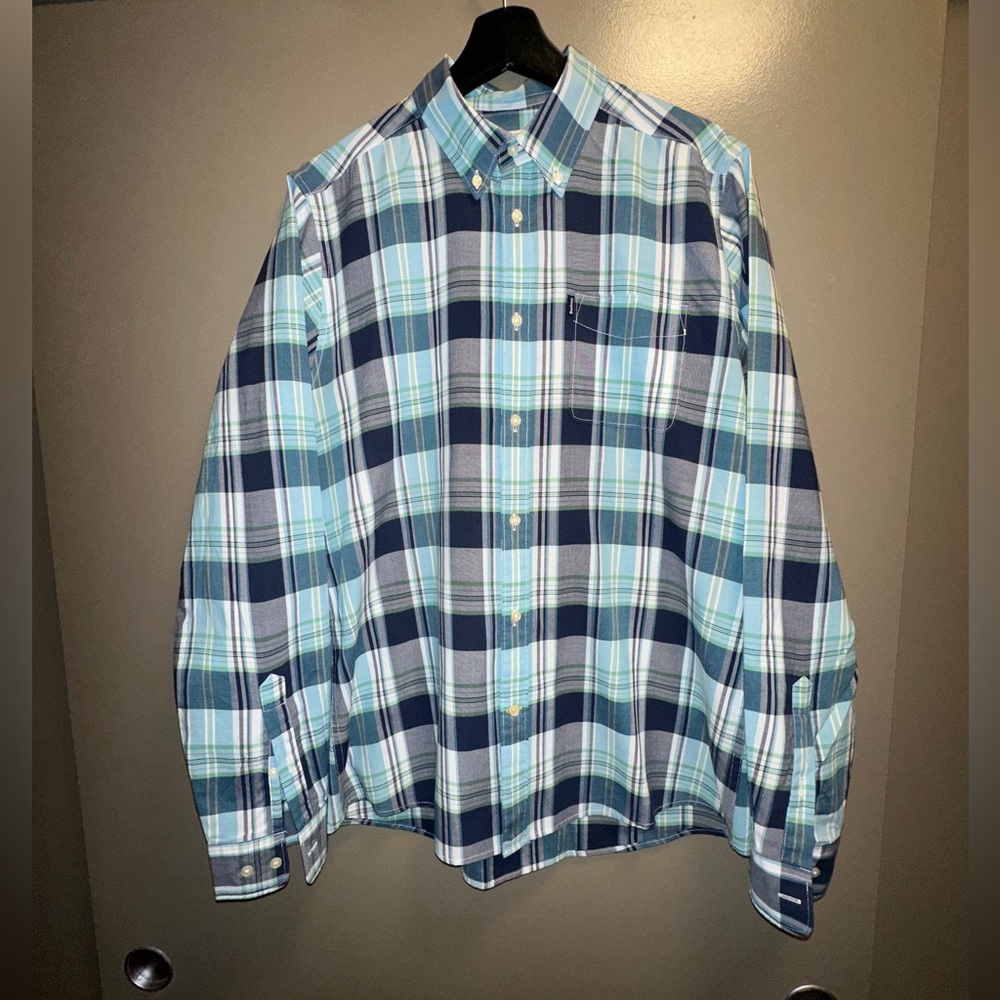 Barbour Endsleigh Blue Plaid Twill Check Shirt